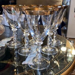 6 vintage elegant barware wine goblets MIKASA KENSINGTON AMBER, 7 1/4"